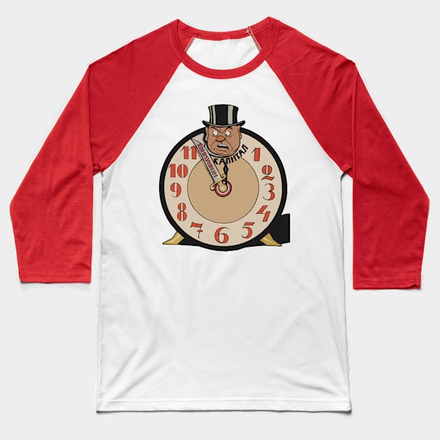 The Last Hour Of Capital - Restored Soviet Propaganda, Communist, Socialist Baseball T-Shirt by SpaceDogLaika